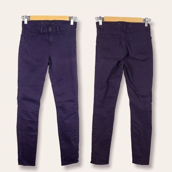 J Brand Womens Skinny Leg Jeans Aubergine Size 24 Purple Stretch Low Rise - Picture 2 of 11